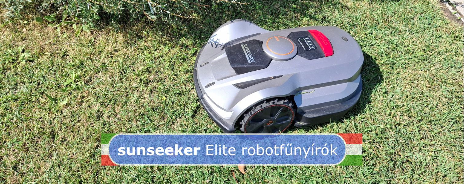 Sunseeker elite robotfűnyíró munka közben.