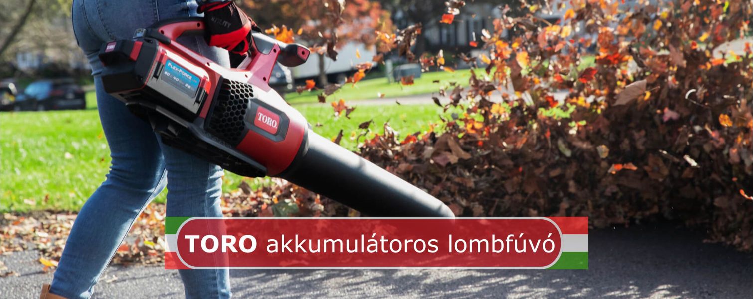 Toro akkumulátoros fűnyíró összefújja a lehullott faleveleket.